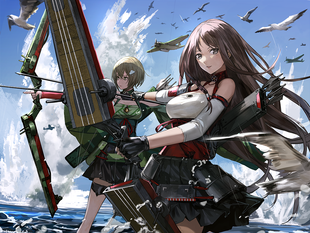 Aircraft Cariers - Anime Art, Аниме, Shoukaku, Zuikaku, Zhan jian shao nyu