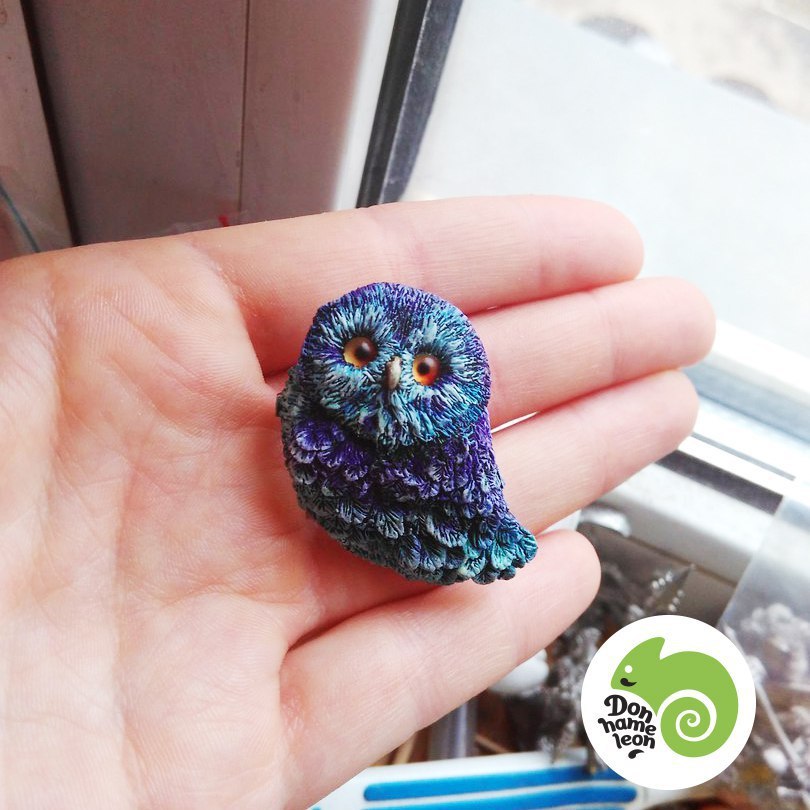 Friday owls - My, Needlework with process, Owl, Polymer clay, Handmade, Milota, Longpost