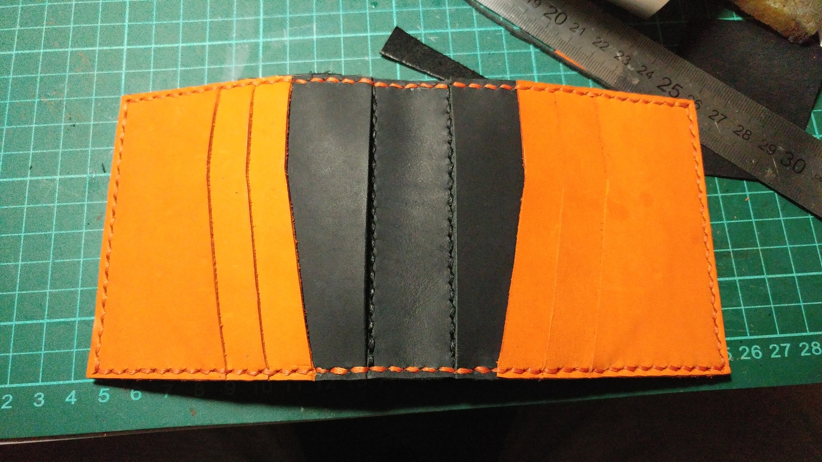 While I lie and get sick, I experiment with color. - My, Handmade, Leather, Wallet, , Longpost