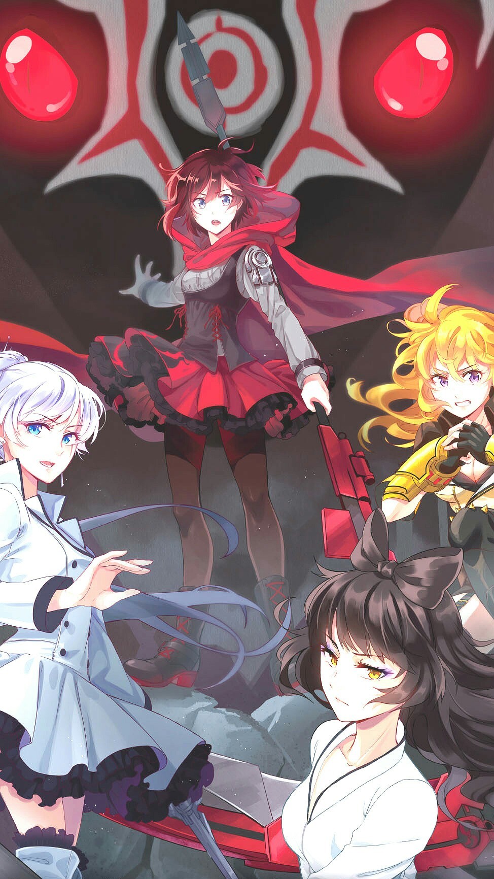 Another art from the Japanese release. - RWBY, Team RWBY, Ruby rose, Yang xiao long, Weiss schnee, Blake belladonna, Anime, Not anime