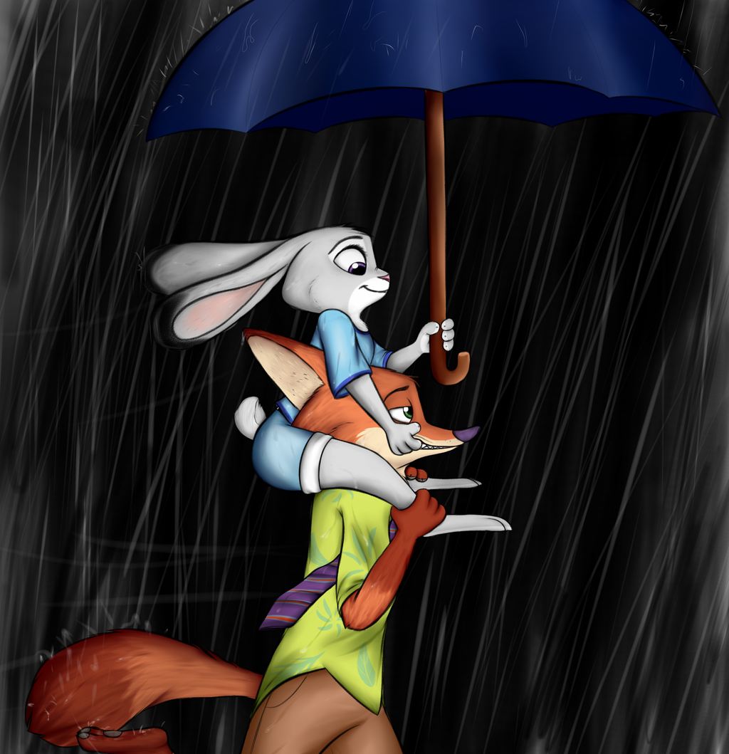 Walk in the rain. - Zootopia, Zootopia, Nick and Judy, Gokhan16