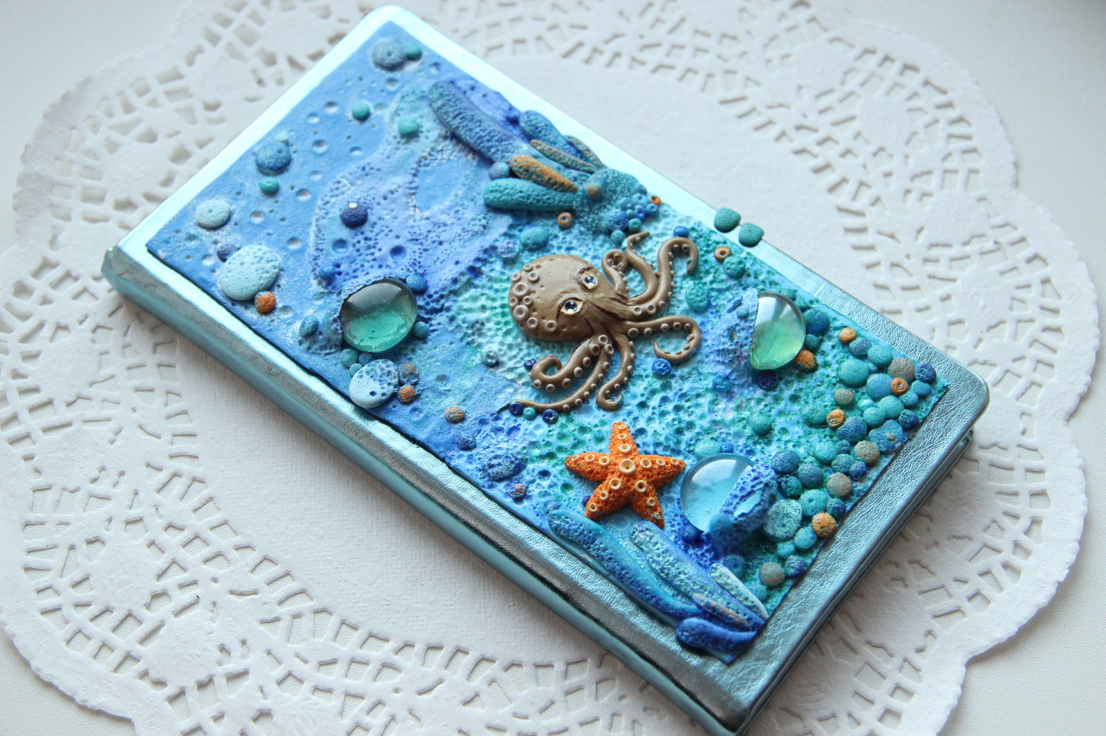 Notebook decorated with polymer clay. - My, Polymer clay, Needlework without process, With your own hands, , Notebook, Notebook