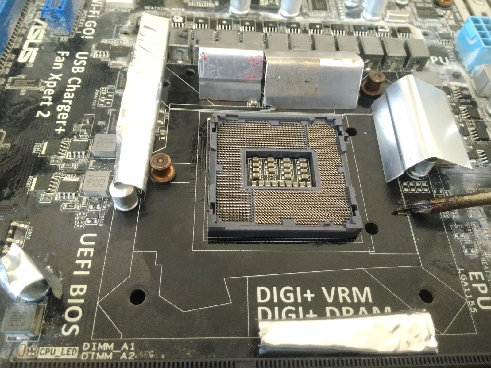 Replacing a socket on a desktop board - My, Repair of equipment, Soldering Station, Socket, Flux, Longpost