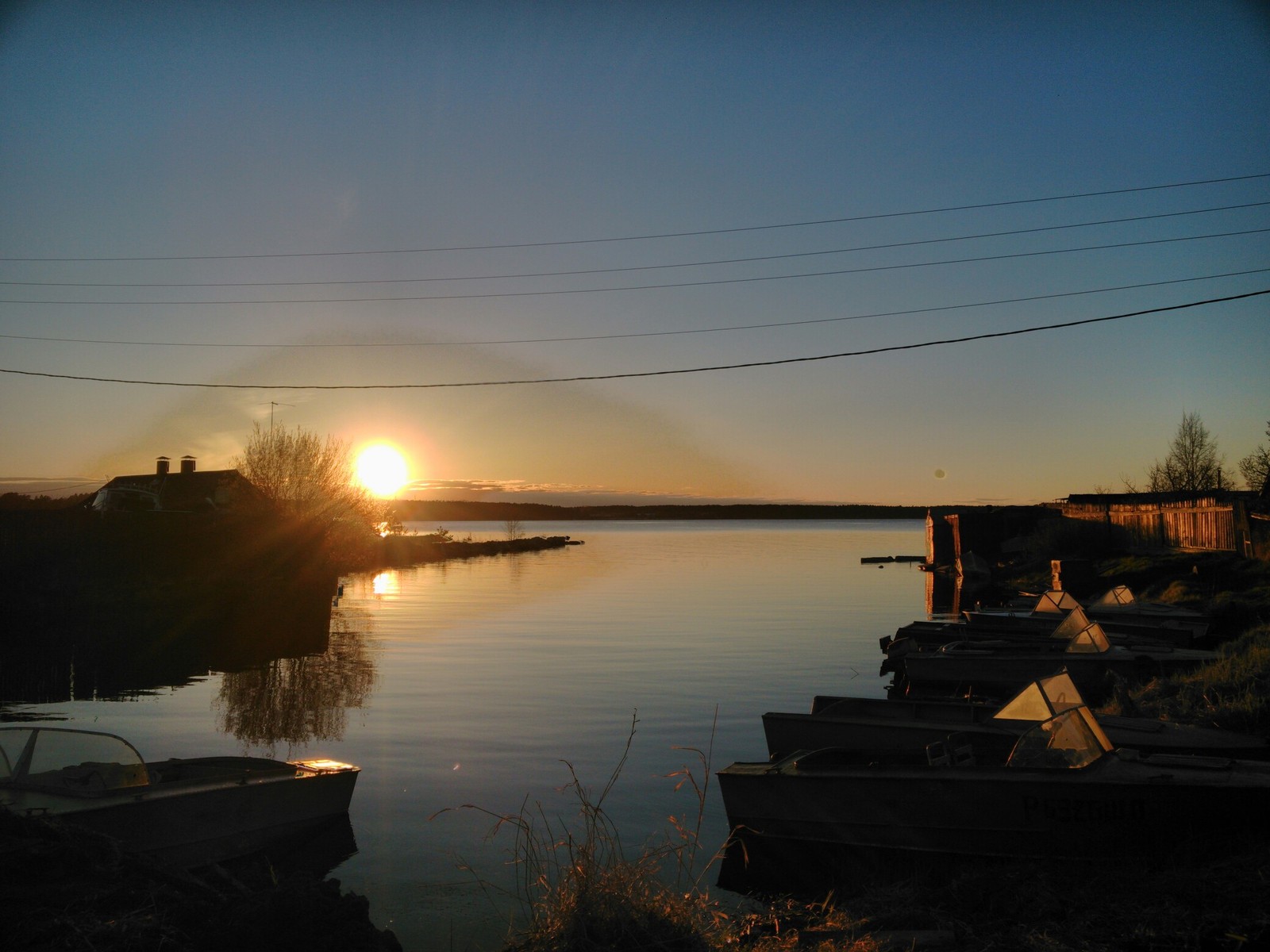 Sunset in the Uysk bay. Karelia - Sunset, Battle of sunsets, beauty, , Fishing, Longpost