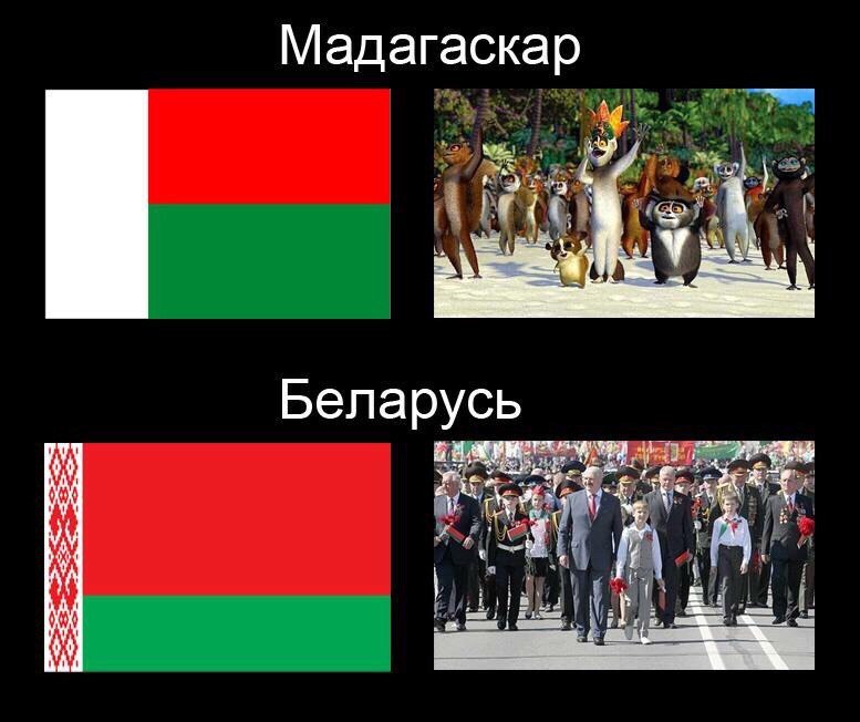 Мадагаскар vs Беларусь - Мадагаскар, Республика Беларусь, Политика, Флаг