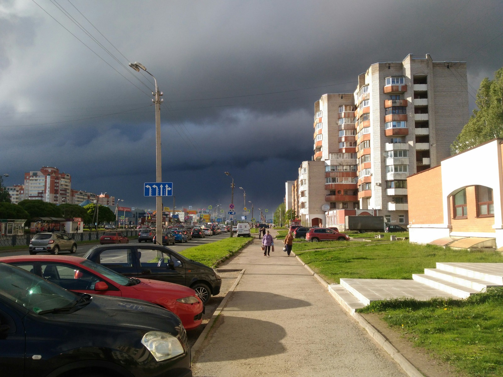 Different ends of the same street at the same time - My, Weather, Pskov, Anniversary