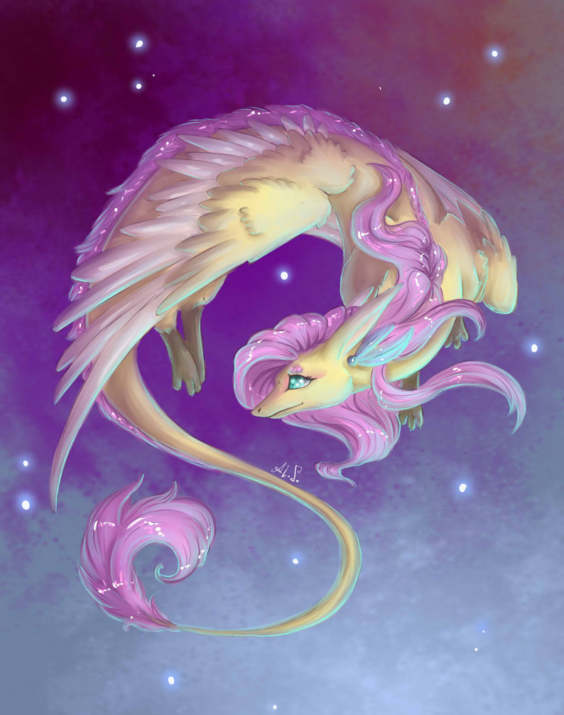 Дракон Флаттершай - My Little Pony, Fluttershy, PonyArt, Дракон