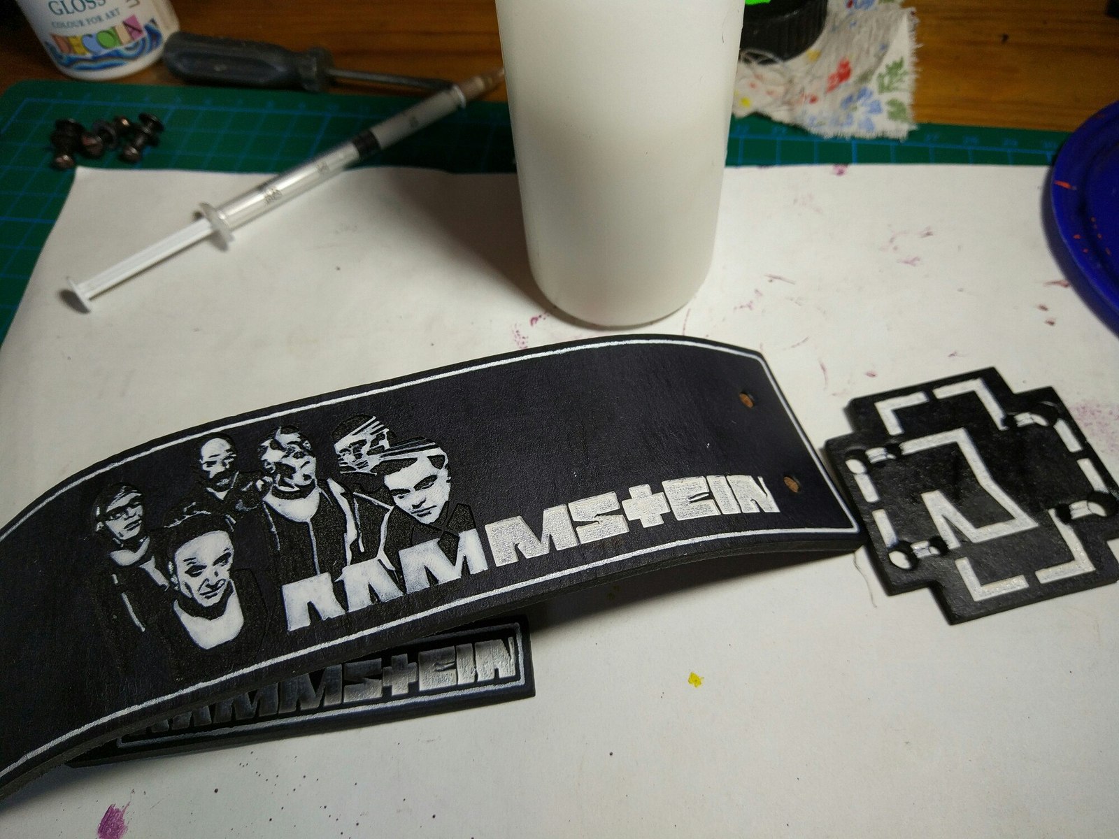 Making a Rammstein fan bracelet :) - My, Rammstein, Longpost, Needlework, Handmade, With your own hands, A bracelet