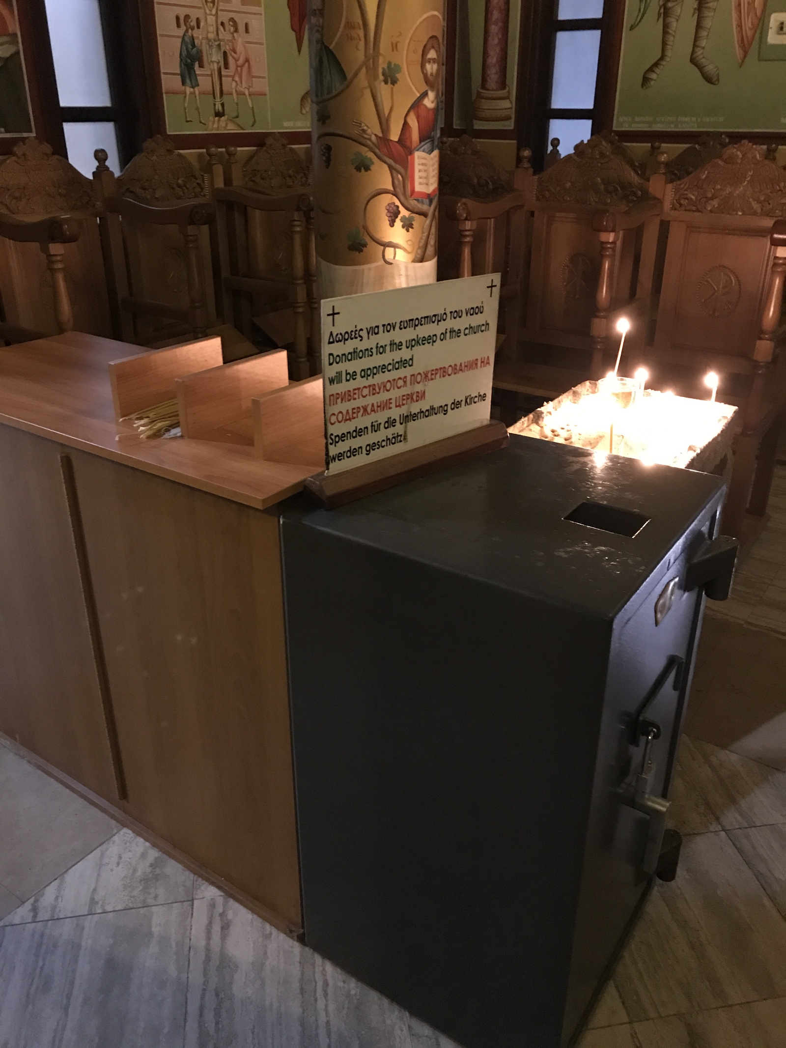 Candles in the Cypriot church. - My, ROC, Church, Religion, Cyprus, Earnings, Longpost