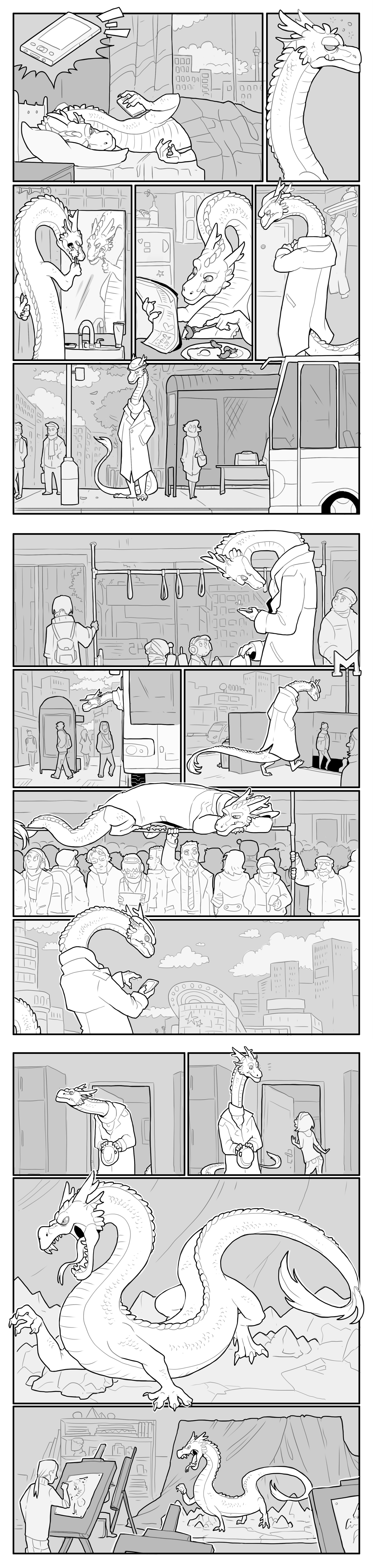 Dragon in everyday life - My, Comics, The Dragon, Daily routine, Almost long post, Longpost