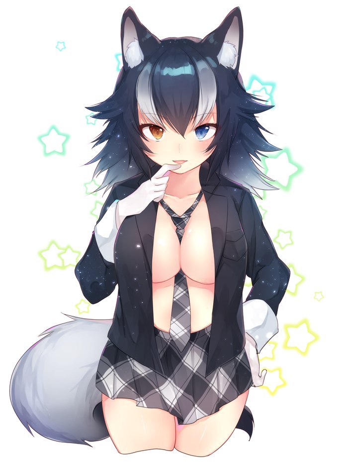 As promised yesterday, I personally like the first one the most. And yes, she is a mangaka. - Anime art, , Longpost, Kemono friends, Grey Wolf