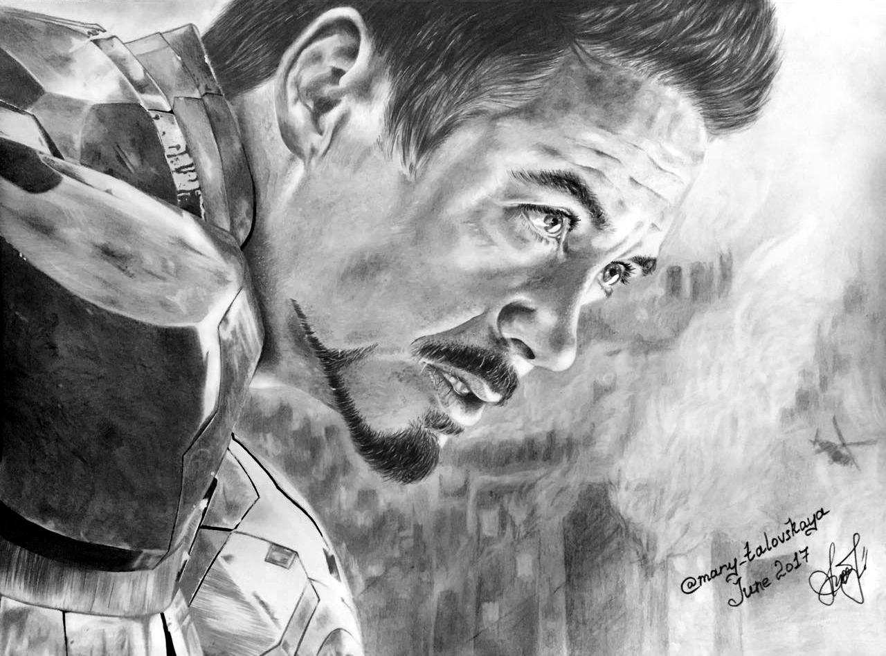 Drawing, Iron Man - My, Robert Downey the Younger, iron Man, Iron man, Tonystark, Art, Marvel, Robert Downey Jr., Tony Stark