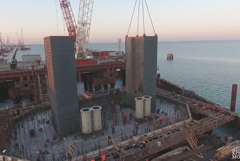 Kerch bridge, construction of the Crimean bridge photo - My, Crimean bridge, Kerch bridge, Building, The photo