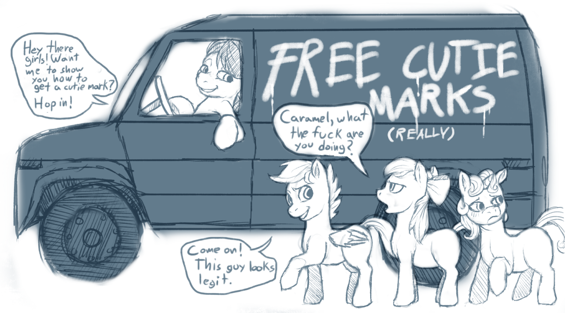 Free cutie marks. (Honestly) - My little pony, Semi-Foalcon, Cutie mark crusaders, Caramel