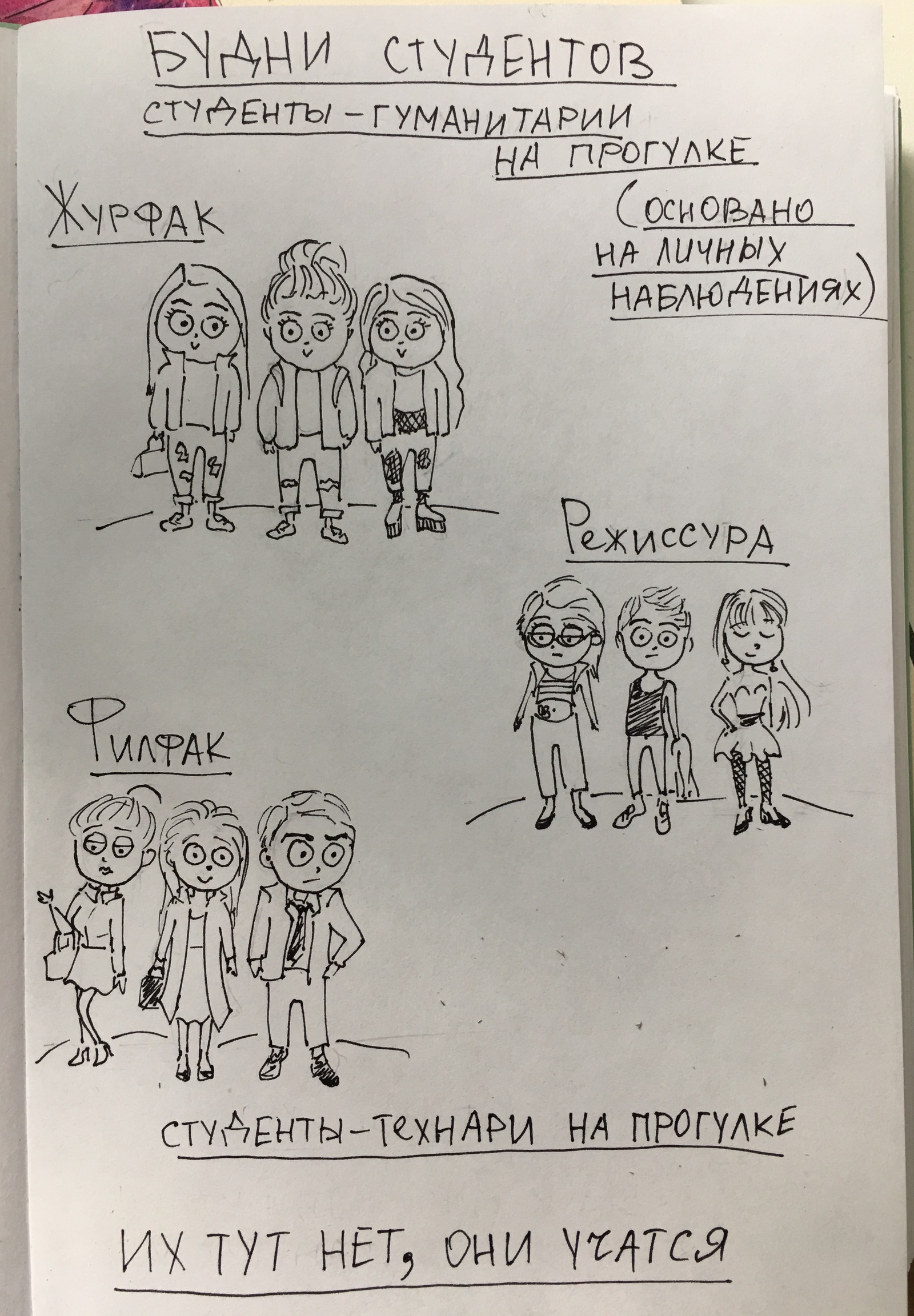 Students' everyday life - My, Students, Drawing, Walk, Comics