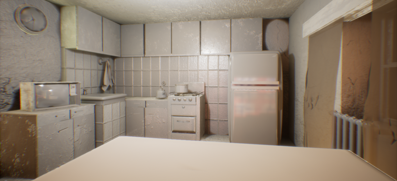 USSR style kitchen - My, Unreal Engine 4, the USSR, Kitchen, 3D, Blender, Lamp character, 3D modeling, Render, Longpost