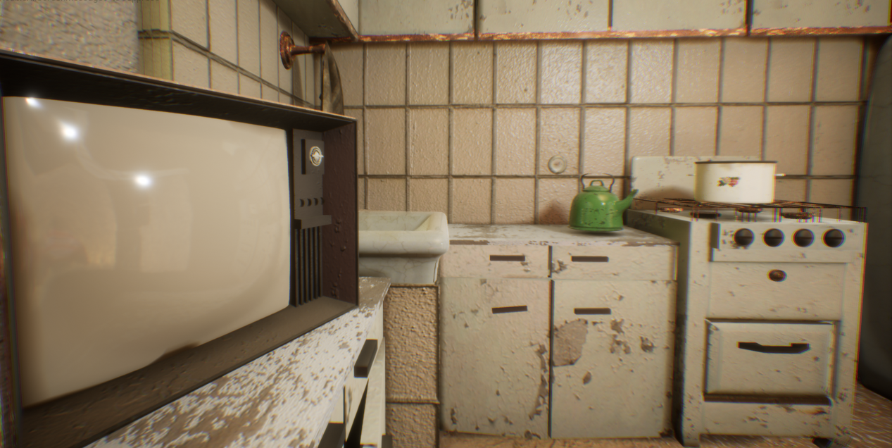 USSR style kitchen - My, Unreal Engine 4, the USSR, Kitchen, 3D, Blender, Lamp character, 3D modeling, Render, Longpost