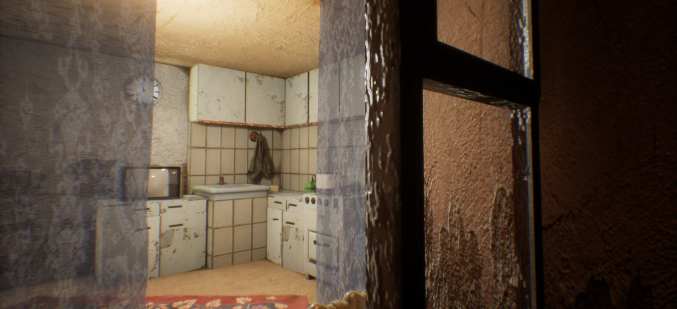 USSR style kitchen - My, Unreal Engine 4, the USSR, Kitchen, 3D, Blender, Lamp character, 3D modeling, Render, Longpost