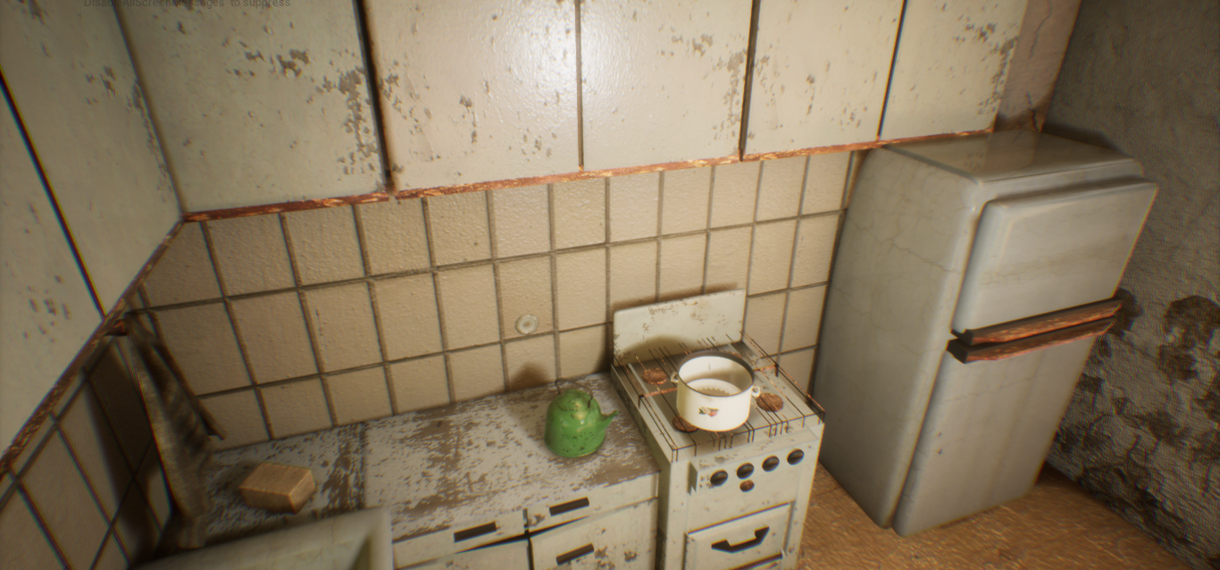 USSR style kitchen - My, Unreal Engine 4, the USSR, Kitchen, 3D, Blender, Lamp character, 3D modeling, Render, Longpost