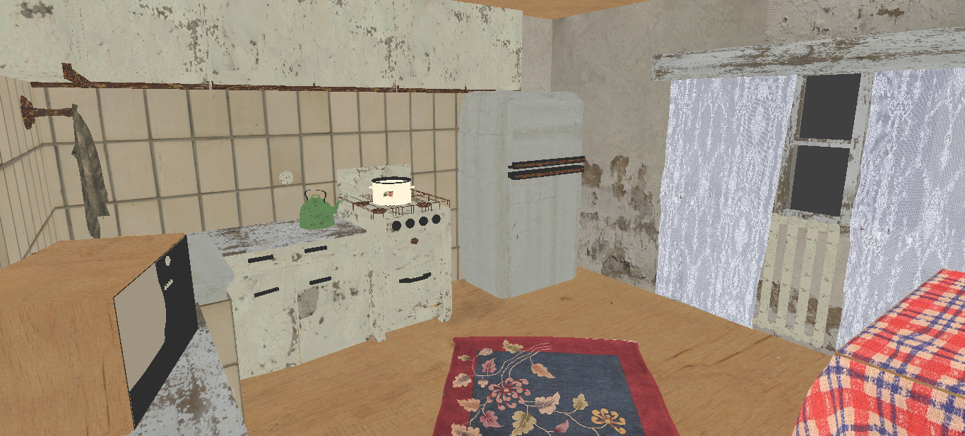 USSR style kitchen - My, Unreal Engine 4, the USSR, Kitchen, 3D, Blender, Lamp character, 3D modeling, Render, Longpost