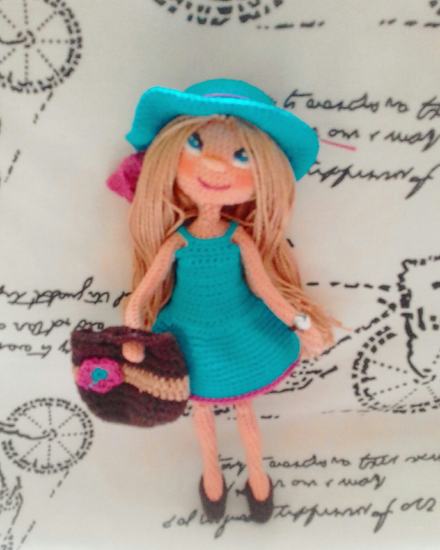 New doll. I apologize in advance for the quality of the photo, I took it with my phone. - My, Doll, Crochet, Amigurumi, With your own hands, , Longpost