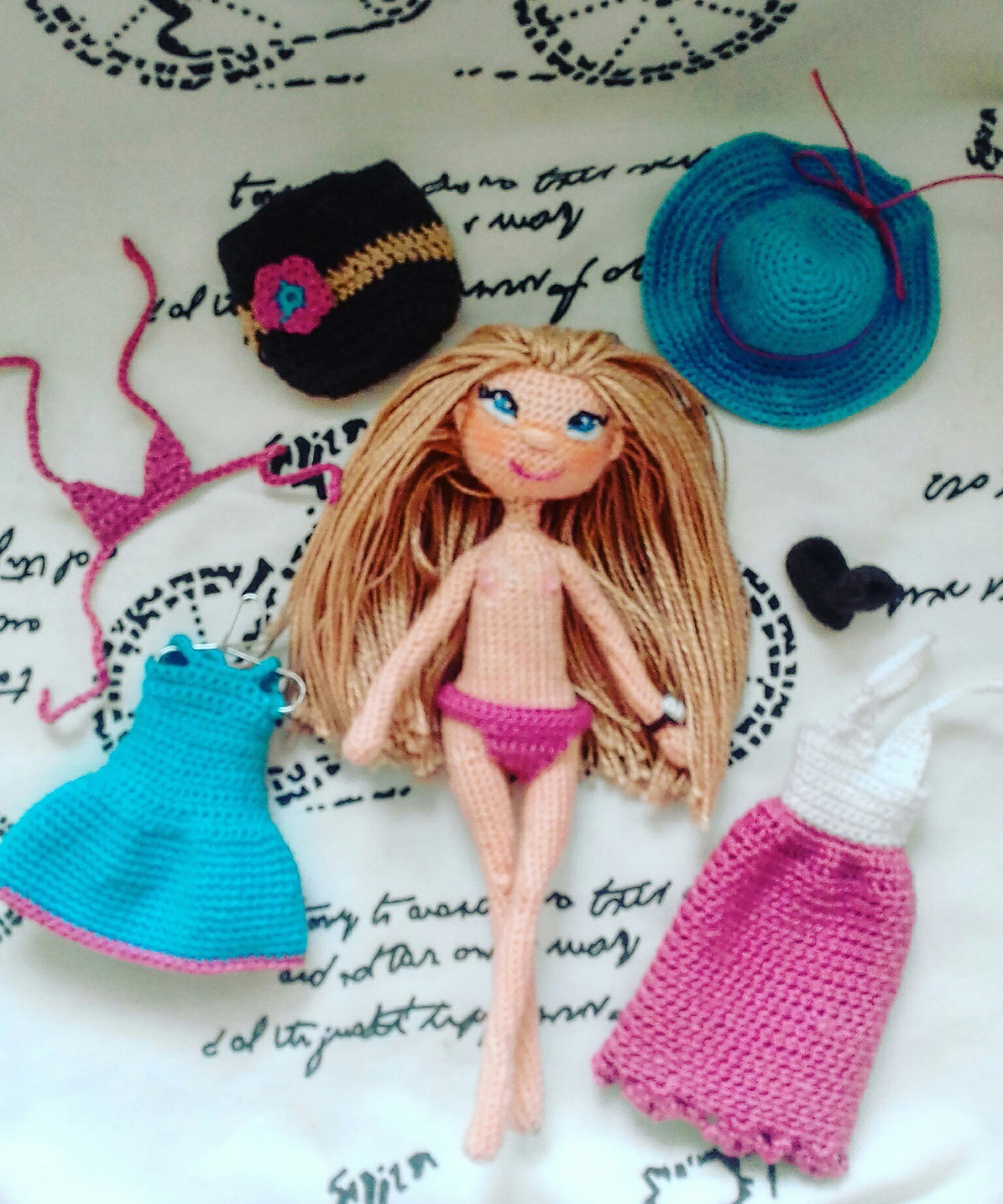 New doll. I apologize in advance for the quality of the photo, I took it with my phone. - My, Doll, Crochet, Amigurumi, With your own hands, , Longpost