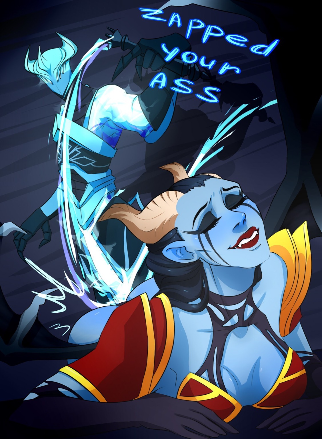 50 Shades of Dota 2 - NSFW, Dota 2, Dota 2 Art, Razor, Queen of pain