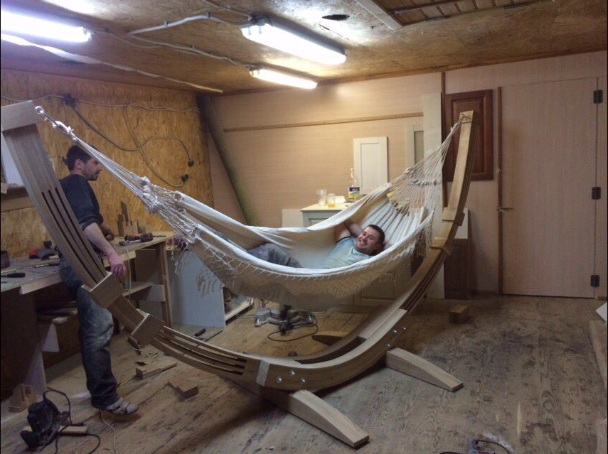 Unusual oak boat hammock - My, My, Handmade, Carpentry workshop