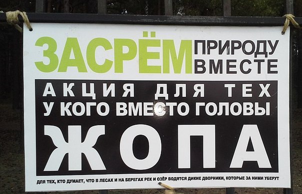 This is how people in Tyumen are trying to draw attention to the environment. - Tyumen, Poster