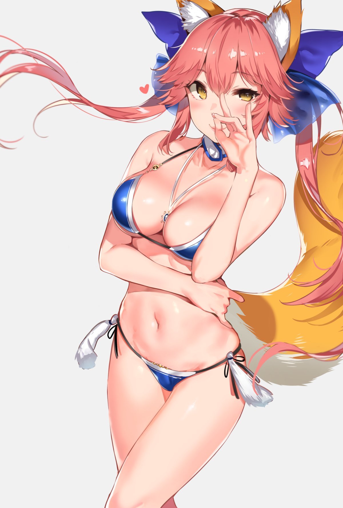 Anime Art - NSFW, Anime art, Anime, Fate-Extra, Caster, Kitsune, Swimsuit