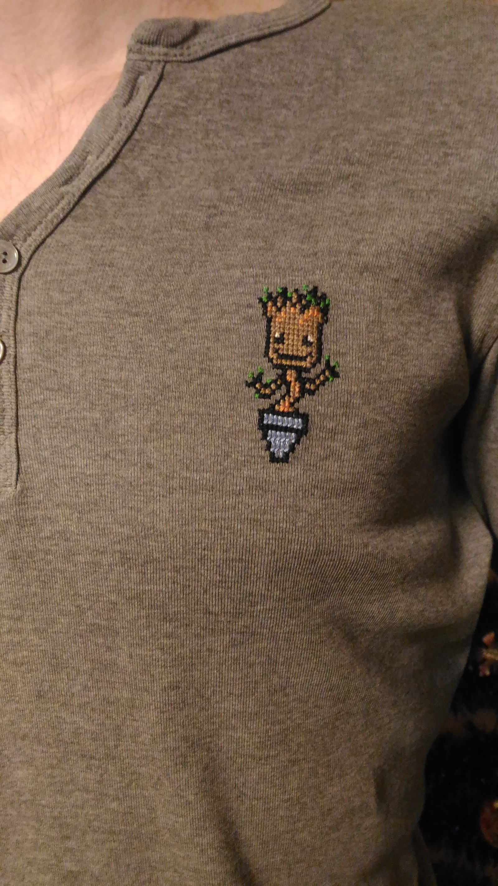 A little about baby Groot - Longpost, Handmade, Cross-stitch, Hobby, Friday tag is mine, Groot, Guardians of the Galaxy Vol. 2, Guardians of the Galaxy, My