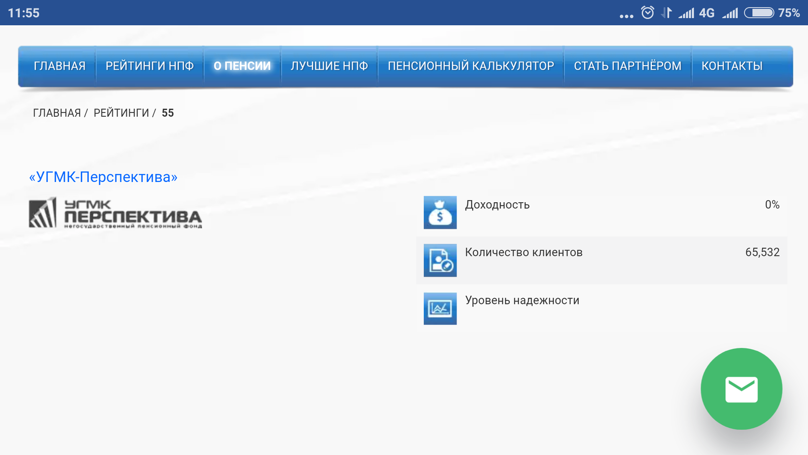 Пенсионный фонд Перспектива - Моё, Пенсионный фонд, Скриншот, Перспектива