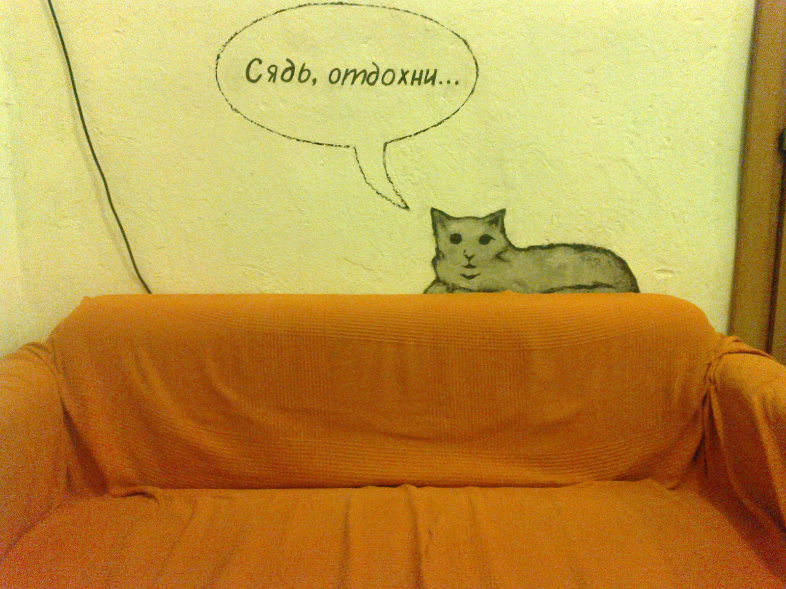 Кот на диване Мем