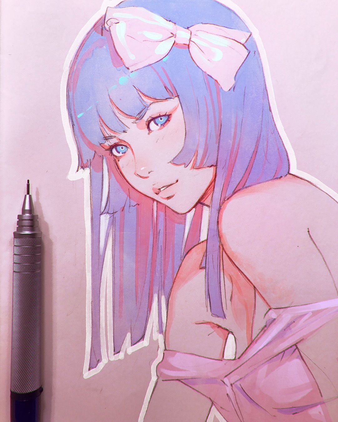 Sketches & colors - Not mine, Anime art, Drawing, Pencil drawing, Photoshop, Ilya Kuvshinov, Girls, Longpost