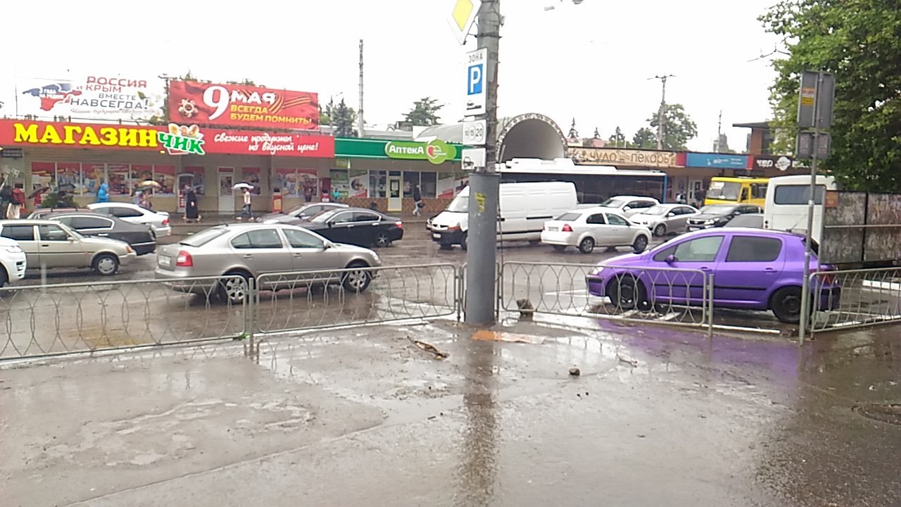 Simferopol today. - My, Simferopol, Shower, Потоп, Railway station, Video, Longpost