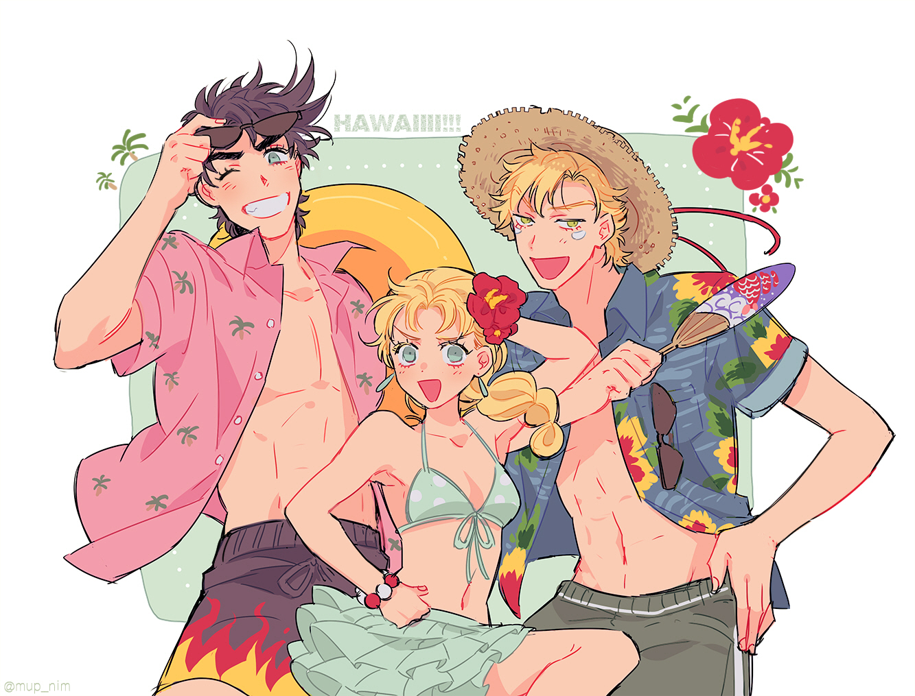Let these first days of summer have been, to put it mildly, not very good, but let's hope that the rest of the summer will be NICE - Anime, Art, Anime art, Summer, Jojos bizarre adventure, Positive, Joseph Joestar