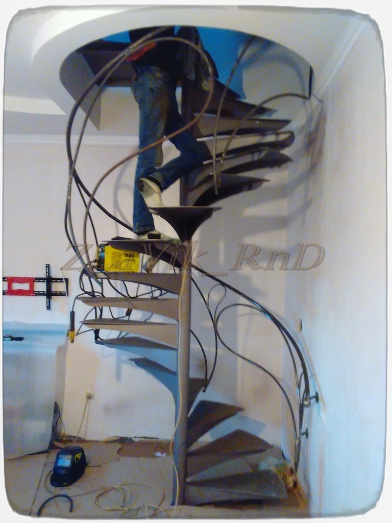 Spiral staircase from start to finish. Everything turned out to be more difficult than we thought. - My, My, Stairs, , Instructions, How is it done, Design, Fencing, Longpost