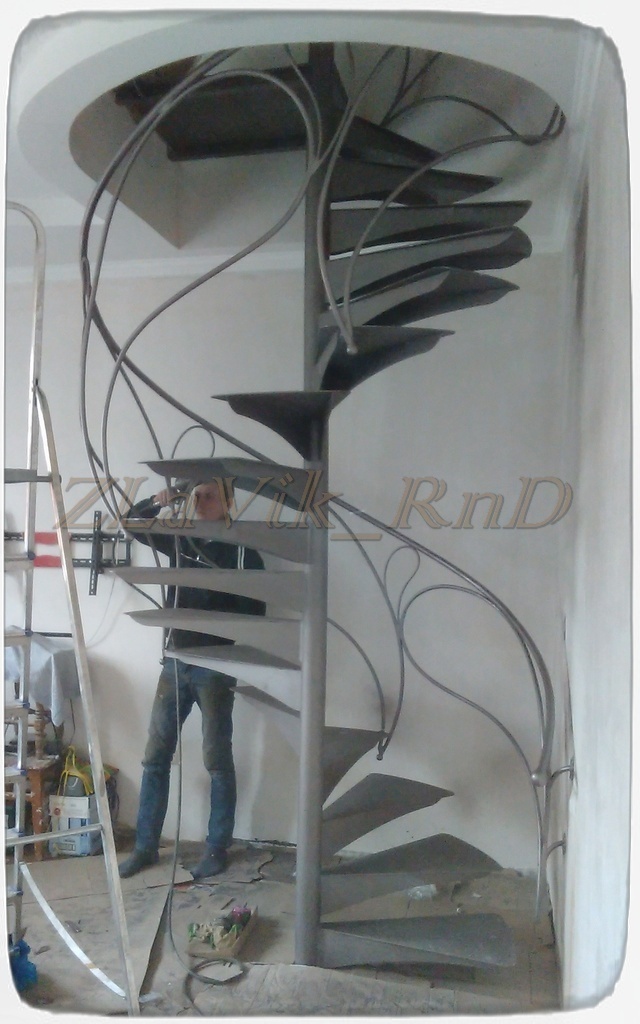 Spiral staircase from start to finish. Everything turned out to be more difficult than we thought. - My, My, Stairs, , Instructions, How is it done, Design, Fencing, Longpost