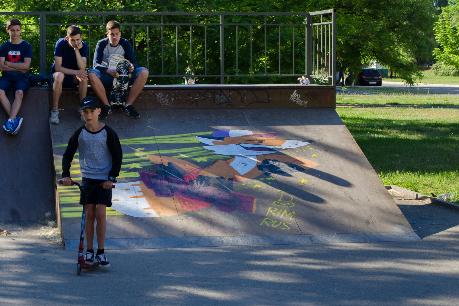 Fox on a skateboard - My, Street art, Skate, Skate park, Footlights, Volgodonsk, , Longpost