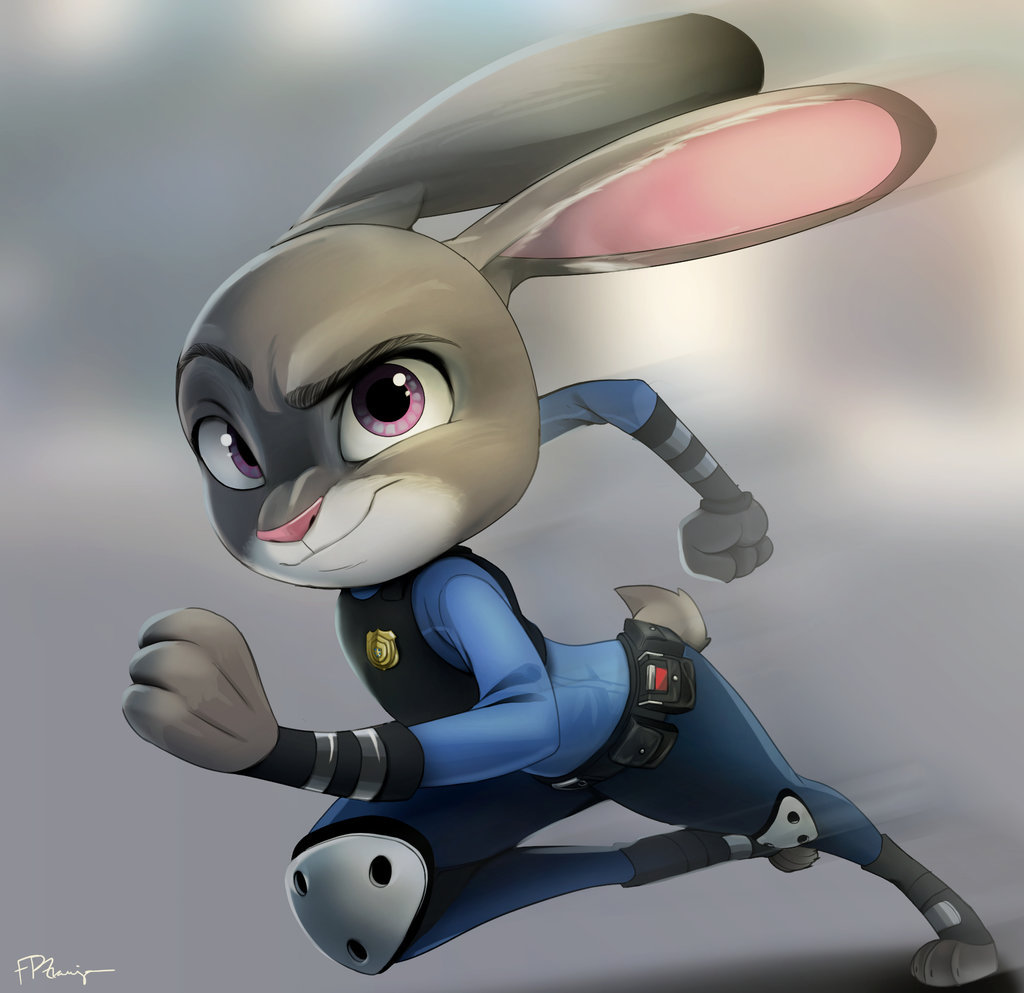 You can't run from me! - Art, Judy hopps, Zootopia, Run, Police