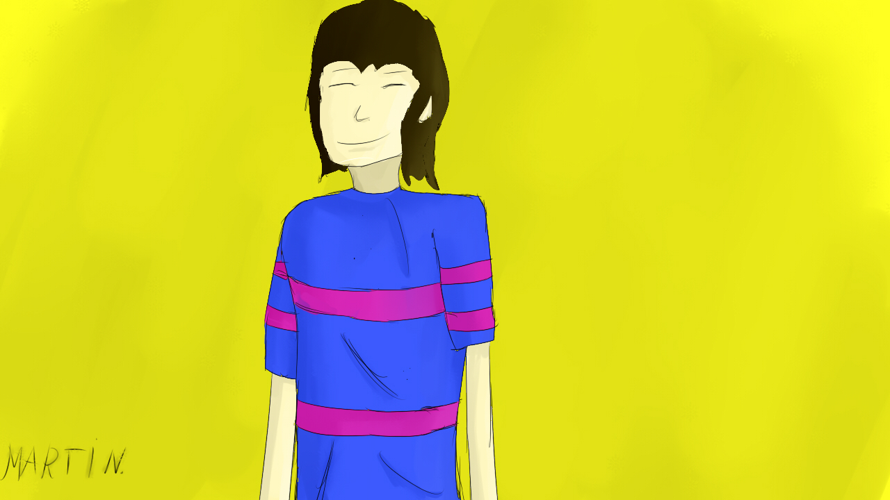 Frisk painted - My, Undertale, , Frisk