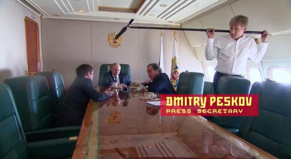 When the FSO does not let the American boom operator (microphone operator) on board number 1 - Oliver Stone, Interview, Vladimir Putin, Dmitry Peskov, Russia, USA, Politics, Safety