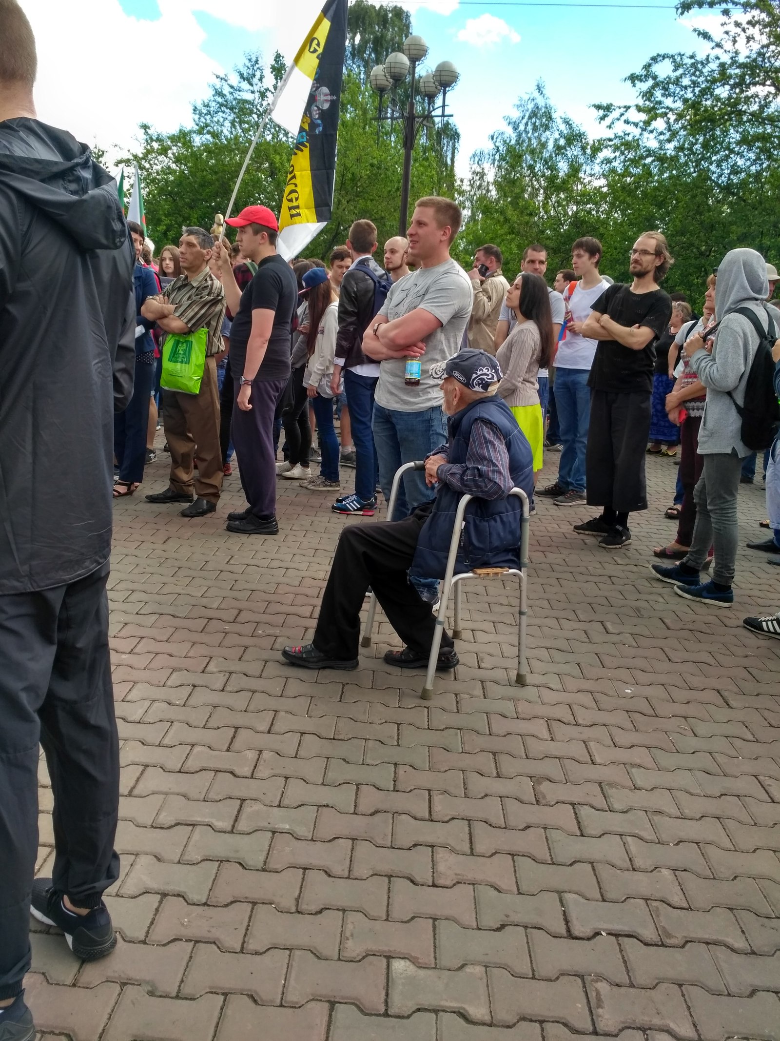 You can make a revolution while sitting - My, Revolutionaries, Krasnoyarsk, Rally, Grandfather