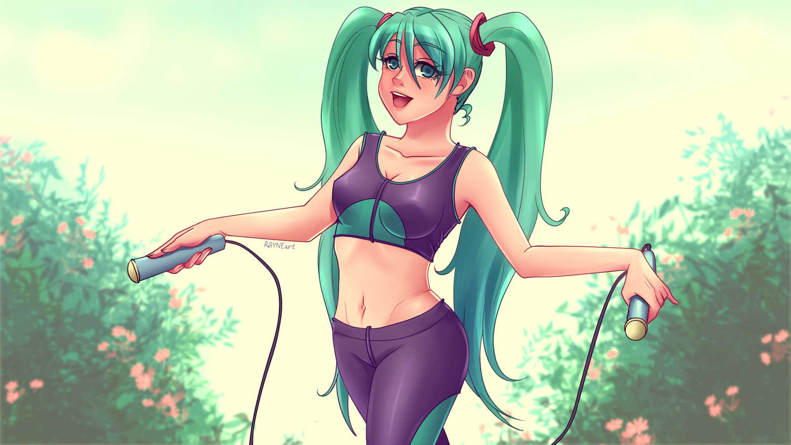 Miku to the Donarts event from Everlasting summer / Everlasting summer Fan group =) - Endless summer, Visual novel, Camp owlet, Hatsune Miku, Art, Rayne, 