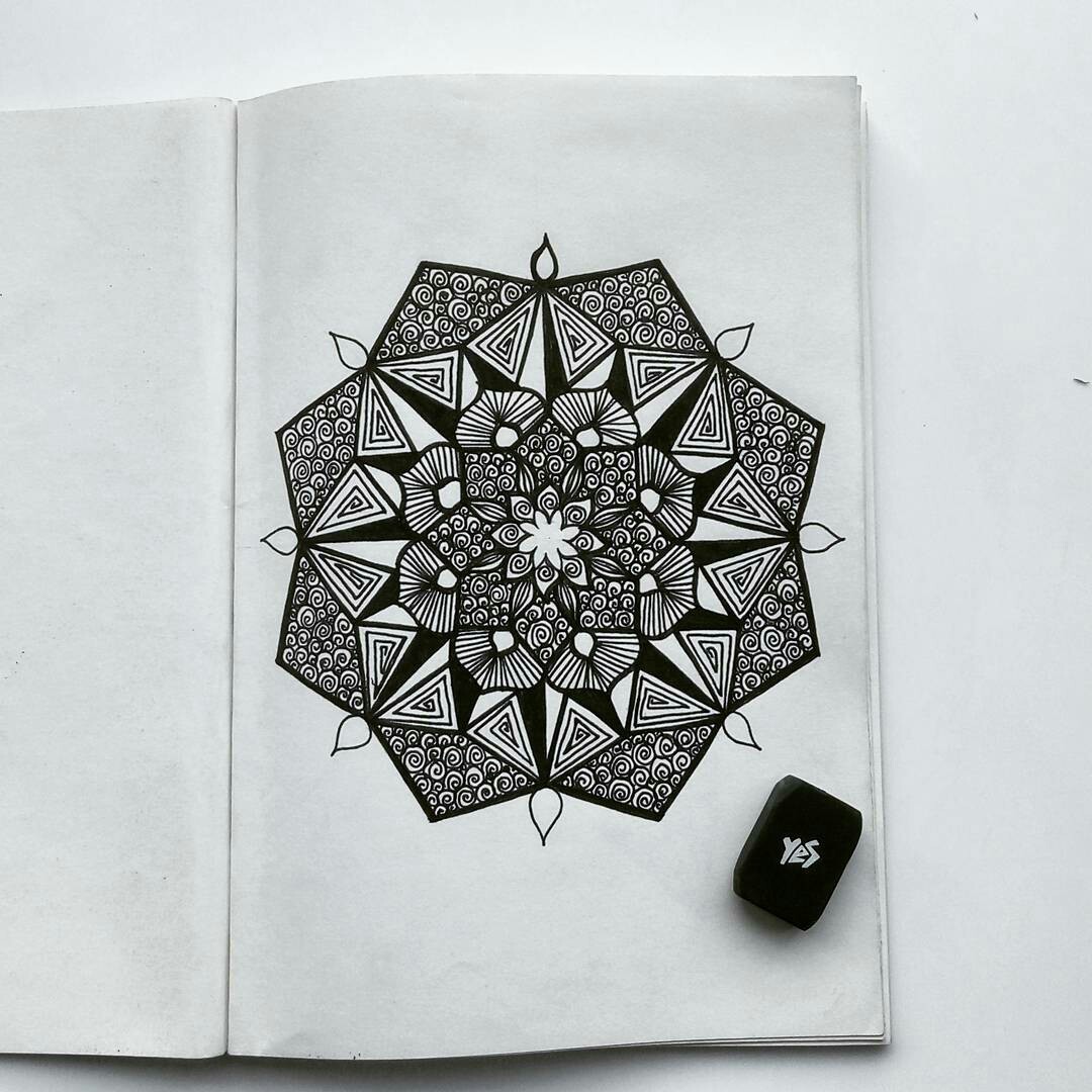 Mandalomania - My, Art, Mandala, My, Zentangle, Longpost