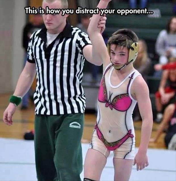 How to distract an opponent - Wrestler?, , Guys, Referee