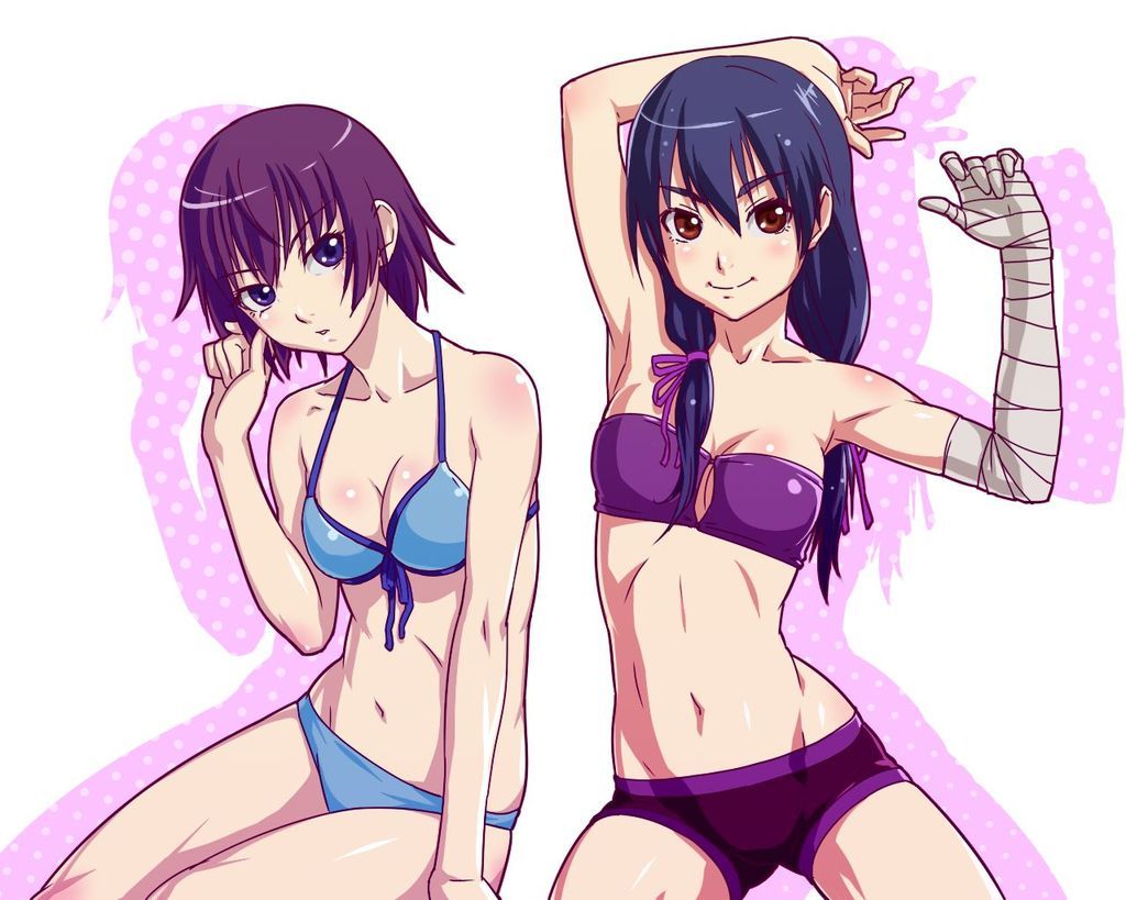 Difficult choice... - Anime, Anime art, Hitagi senjougahara, Kanbaru suruga, Monogatari series, Art