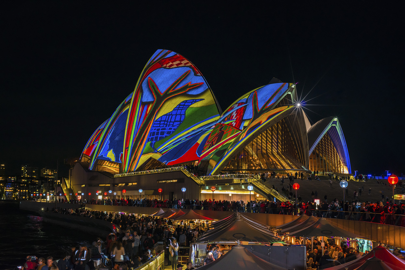 Sydney Opera House during the Vivid Sydney Festival. Part 2 (2015-2017) - The photo, Sydney Opera House, Sydney, The festival, Backlight, Color, Longpost