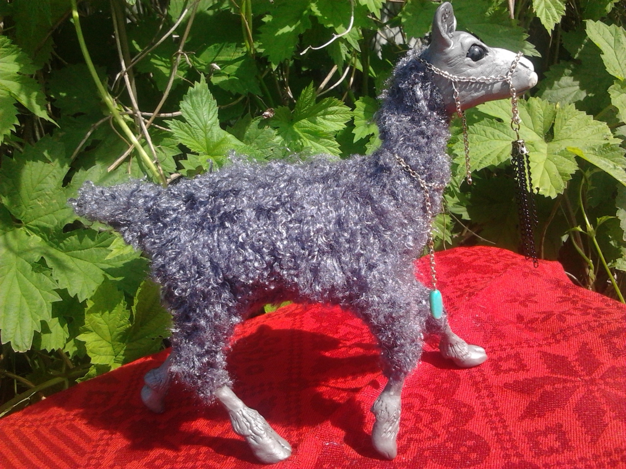 Lama.. Just a lama. - My, Polymer clay, Fur, Animals, Author's toy, Mixed media, , Longpost