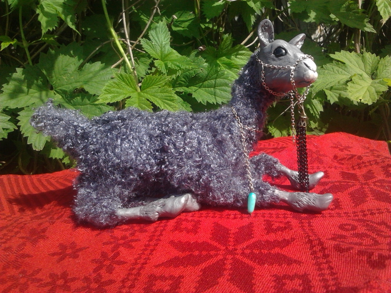 Lama.. Just a lama. - My, Polymer clay, Fur, Animals, Author's toy, Mixed media, , Longpost